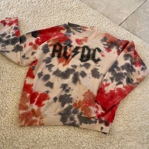 AC/DC Tie Dye Oversized Sweatshirt! Rare!!!